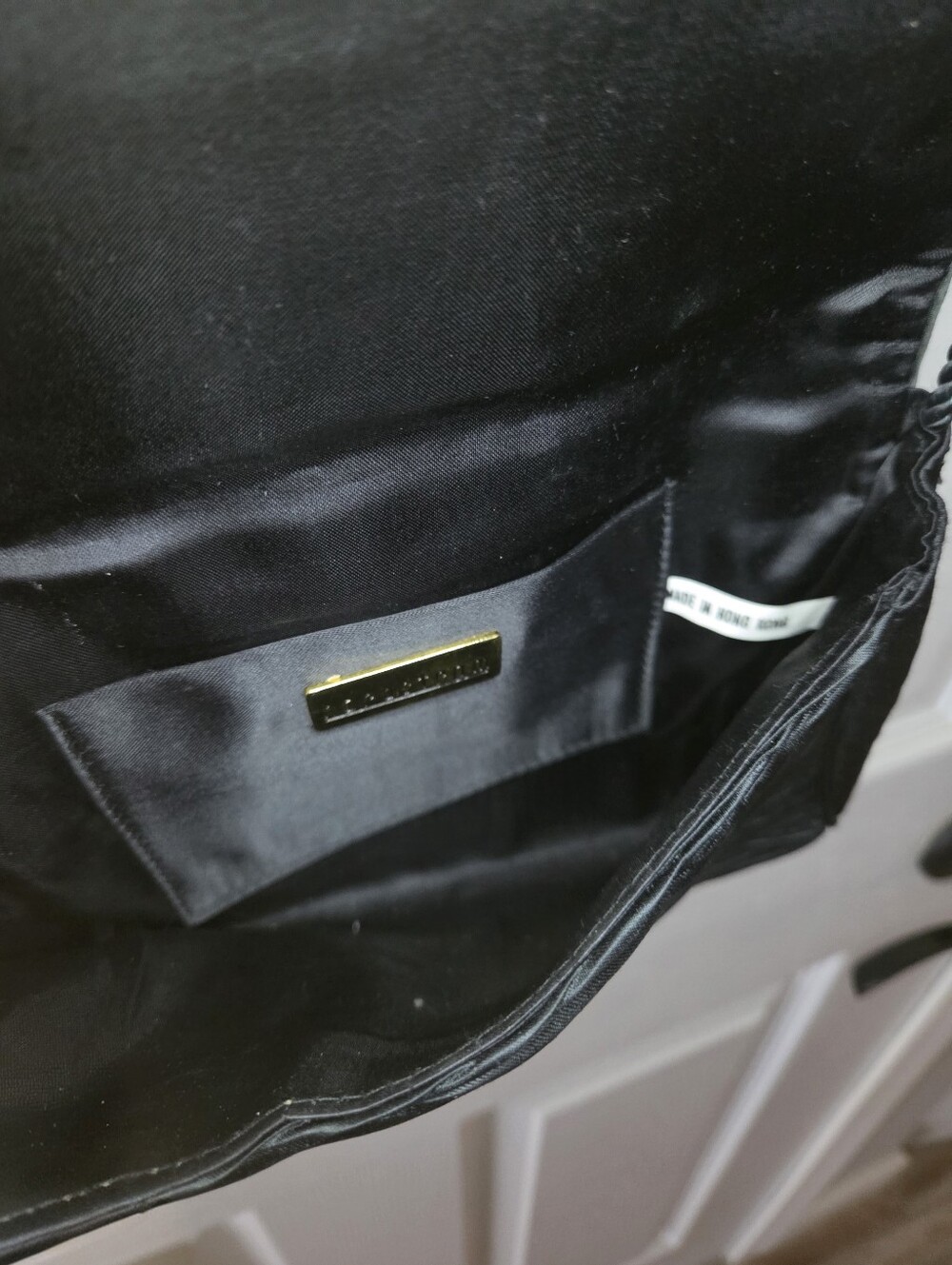 Vintage Nordstrom Black Satin Evening Clutch Shoulder Bag - Picture 3 of 6
